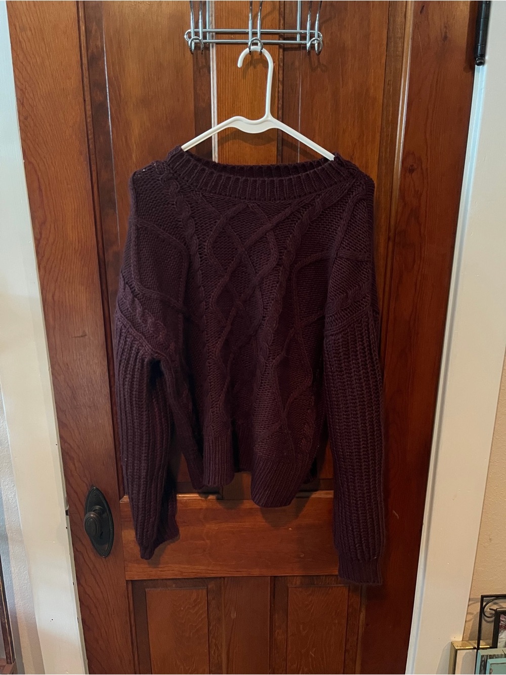 Forever 21 Cable Knit Turtleneck Sweater - Plum